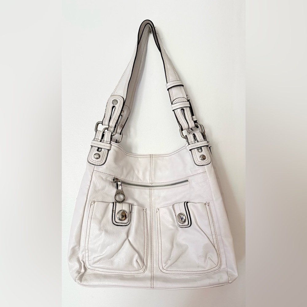 Franco Sarto White Shoulder Bag with Pockets w/Umbrella New